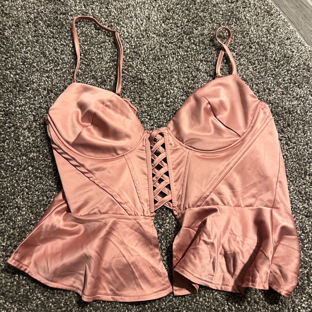 Windsor Pink Satin Tank Top